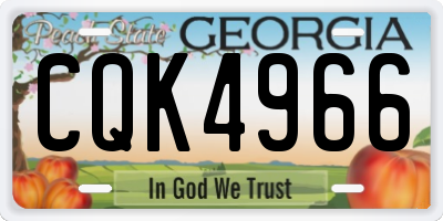 GA license plate CQK4966