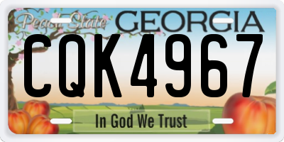 GA license plate CQK4967