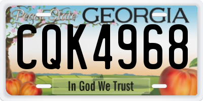 GA license plate CQK4968