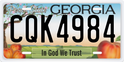 GA license plate CQK4984
