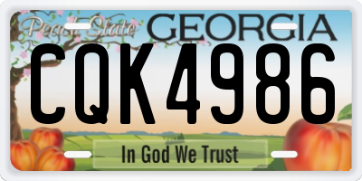 GA license plate CQK4986