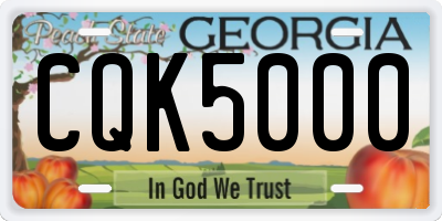 GA license plate CQK5000