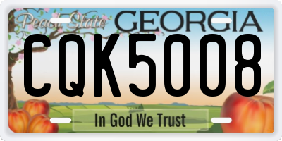 GA license plate CQK5008
