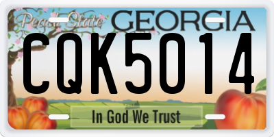 GA license plate CQK5014