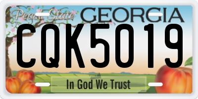 GA license plate CQK5019