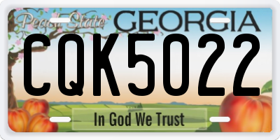 GA license plate CQK5022