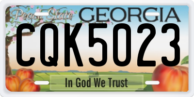 GA license plate CQK5023