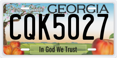 GA license plate CQK5027