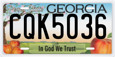 GA license plate CQK5036