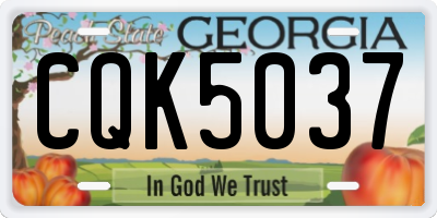 GA license plate CQK5037