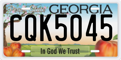 GA license plate CQK5045