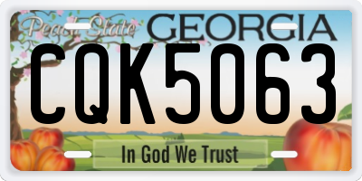 GA license plate CQK5063