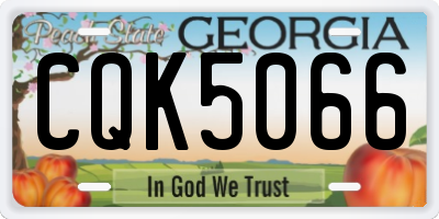 GA license plate CQK5066