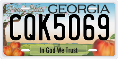 GA license plate CQK5069