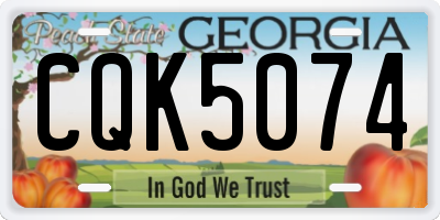 GA license plate CQK5074