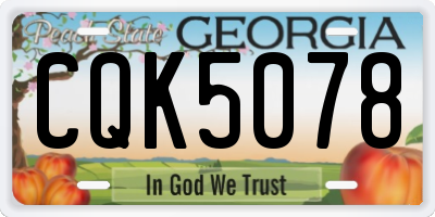 GA license plate CQK5078