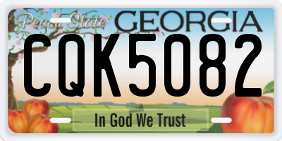GA license plate CQK5082