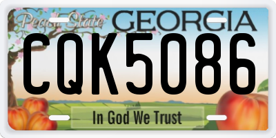 GA license plate CQK5086