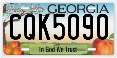 GA license plate CQK5090