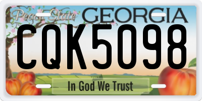GA license plate CQK5098