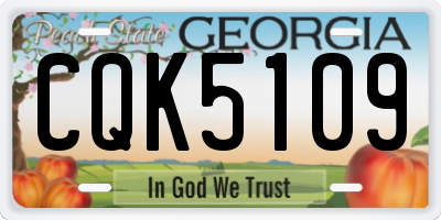 GA license plate CQK5109