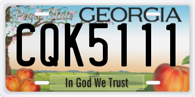 GA license plate CQK5111