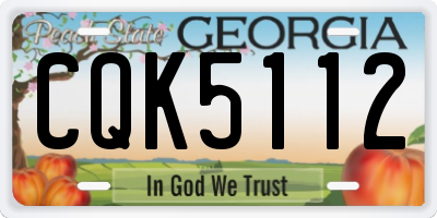 GA license plate CQK5112