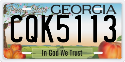 GA license plate CQK5113