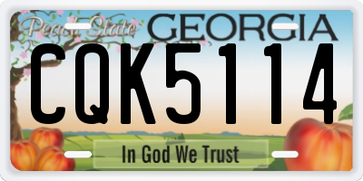GA license plate CQK5114