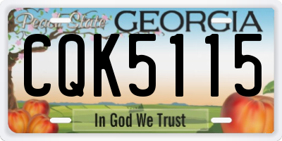 GA license plate CQK5115