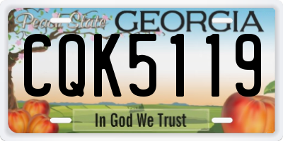 GA license plate CQK5119
