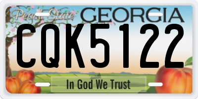 GA license plate CQK5122