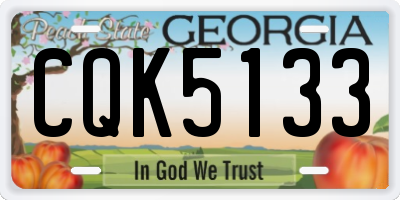 GA license plate CQK5133