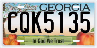 GA license plate CQK5135