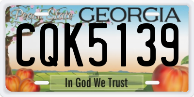 GA license plate CQK5139
