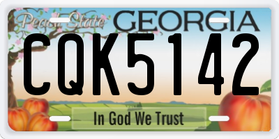 GA license plate CQK5142