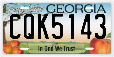 GA license plate CQK5143