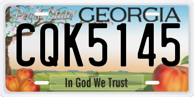 GA license plate CQK5145