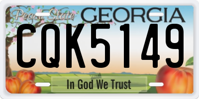 GA license plate CQK5149