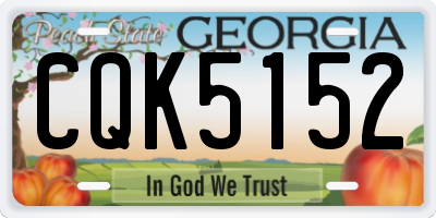 GA license plate CQK5152