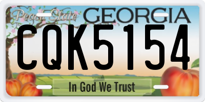 GA license plate CQK5154