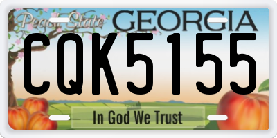 GA license plate CQK5155