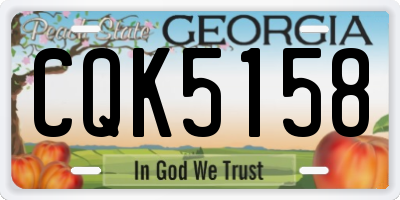 GA license plate CQK5158