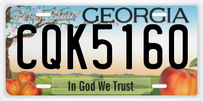 GA license plate CQK5160