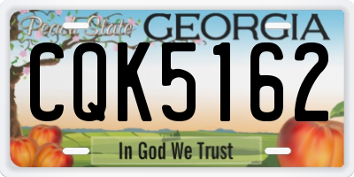 GA license plate CQK5162