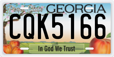 GA license plate CQK5166