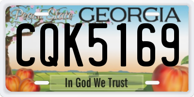 GA license plate CQK5169