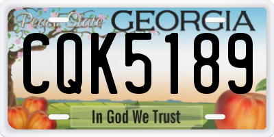GA license plate CQK5189