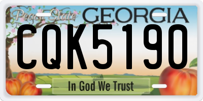 GA license plate CQK5190