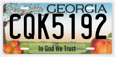 GA license plate CQK5192